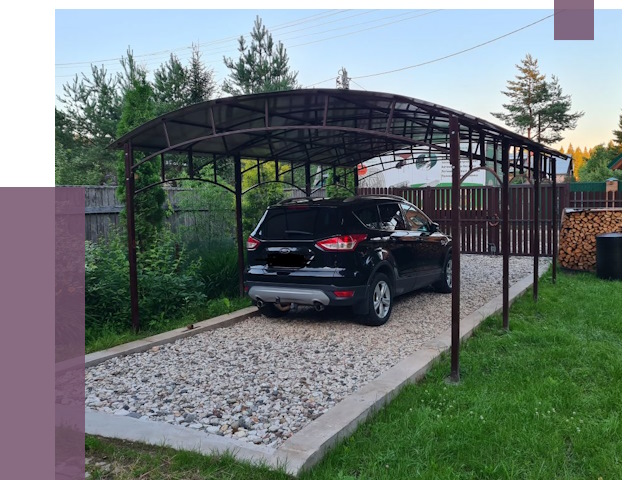 Навесы для автомобиля в Канаше от 13200 руб.  | ПРОЛЁТ-Кна