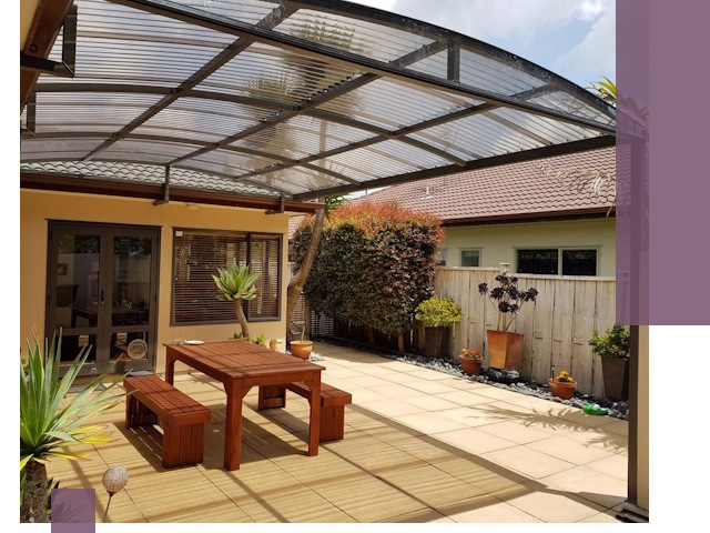 Навесы во двор под ключ в Канаше — изготовление и монтаж