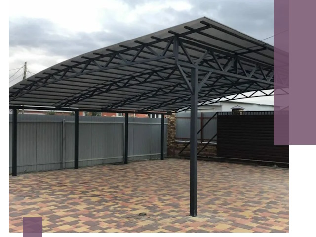 Металлические навесы под ключ в Канаше — изготовление и монтаж