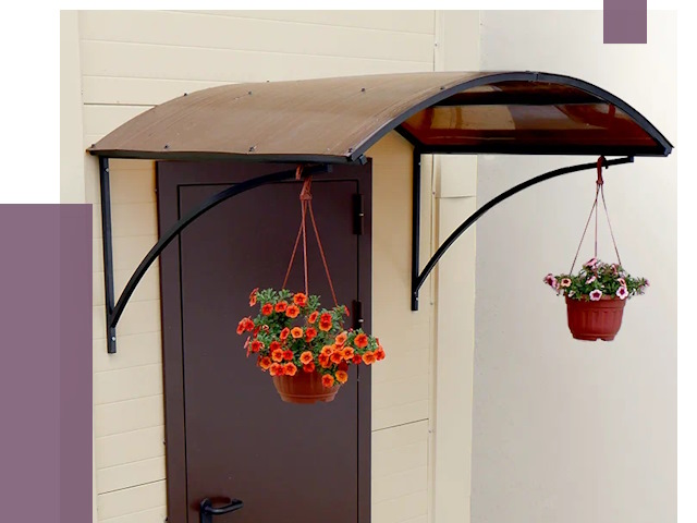 Козырьки над входом в Канаше от 14894 руб.  | ПРОЛЁТ-Кна