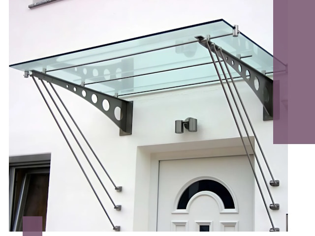 Козырьки над входом под ключ в Канаше — изготовление и монтаж
