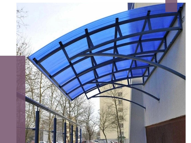 Козырьки из поликарбоната в Канаше от 4314 руб. под ключ | ПРОЛЁТ-Кна