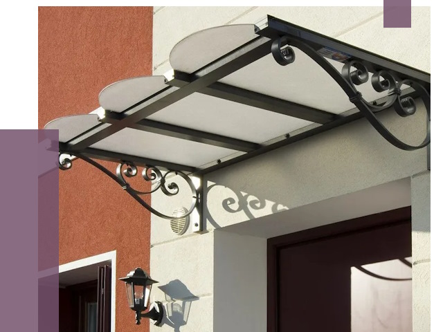 Односкатные козырьки в Канаше от 8423 руб.  | ПРОЛЁТ-Кна