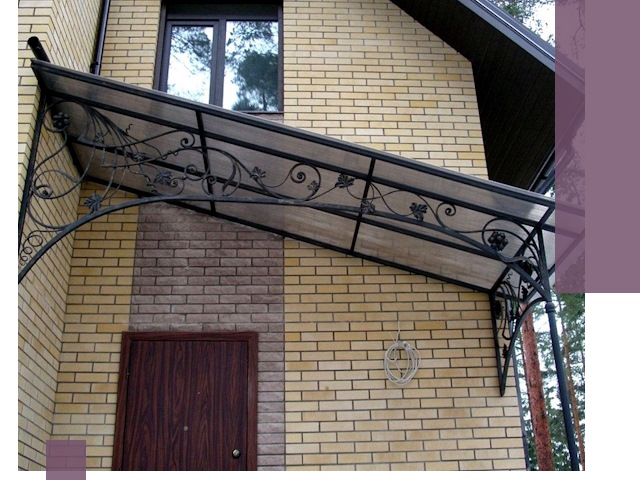 Односкатные козырьки из металла под ключ в Канаше