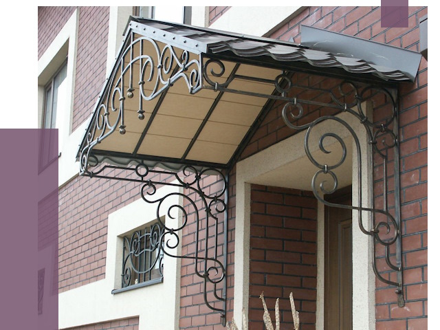 Двускатные козырьки в Канаше под ключ от 12840 руб.