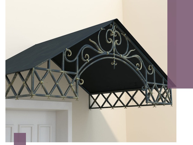 Двускатные металлические козырьки под ключ в Канаше