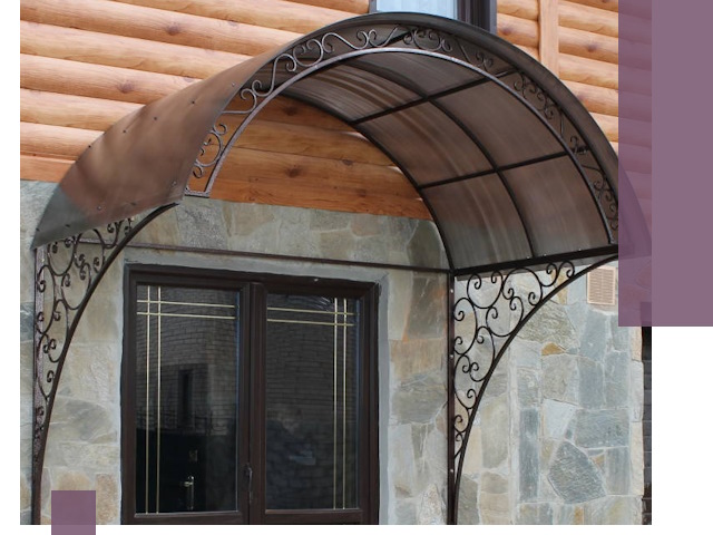Арочные козырьки под ключ в Канаше: изготовление и монтаж